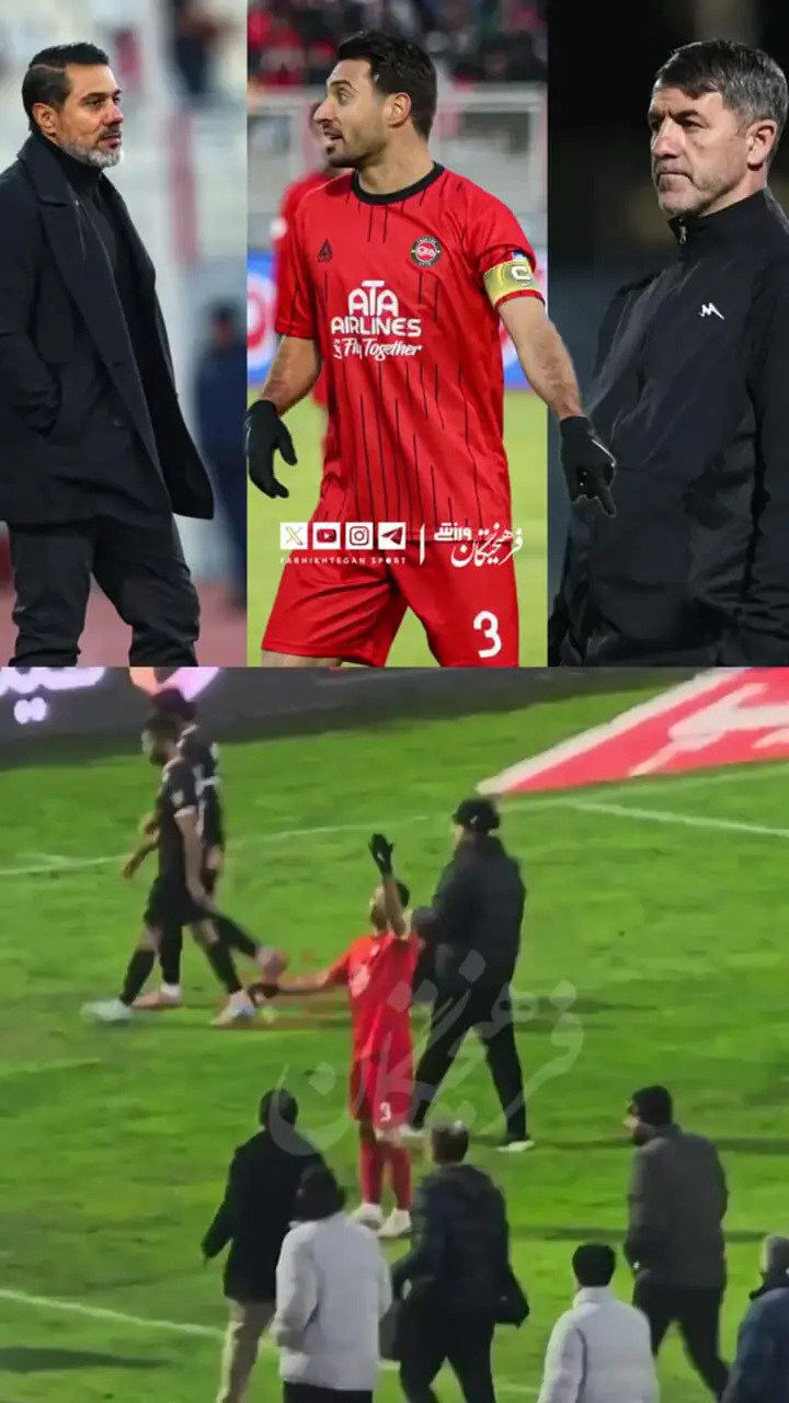 تصاویر حرکت دیده نشده شجاع موقع فحاشی شدید به باقری و پیروانی